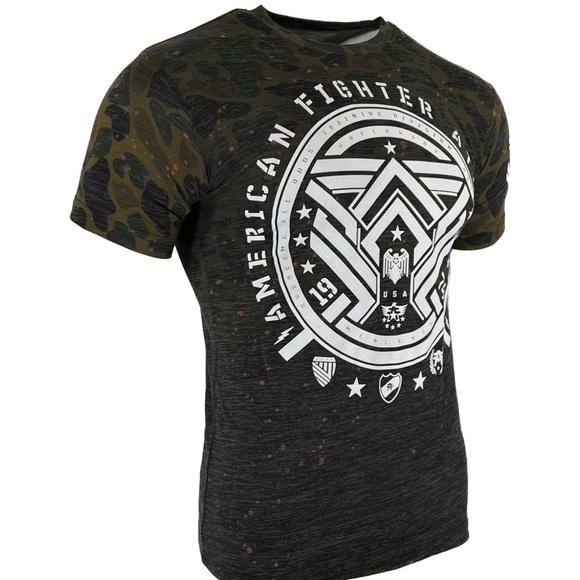 AMERICAN FIGHTER Men's T-shirt BRADDOCK Athletic CAMO Green - Picture 5 of 11